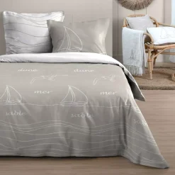 Copripiumino e due federe in cotone (240 x 220 cm) Dune Beige