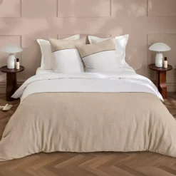 Copripiumino e due federe in cotone (240 x 220 cm) Gabrielle Beige