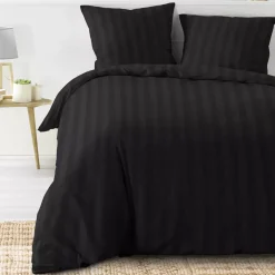 Copripiumino e due federe microfibra (240 x 220 cm) Cleo Nero