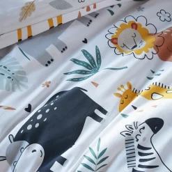Copripiumino e federa per bambini in cotone (140 x 200 cm) Savana Multicolore