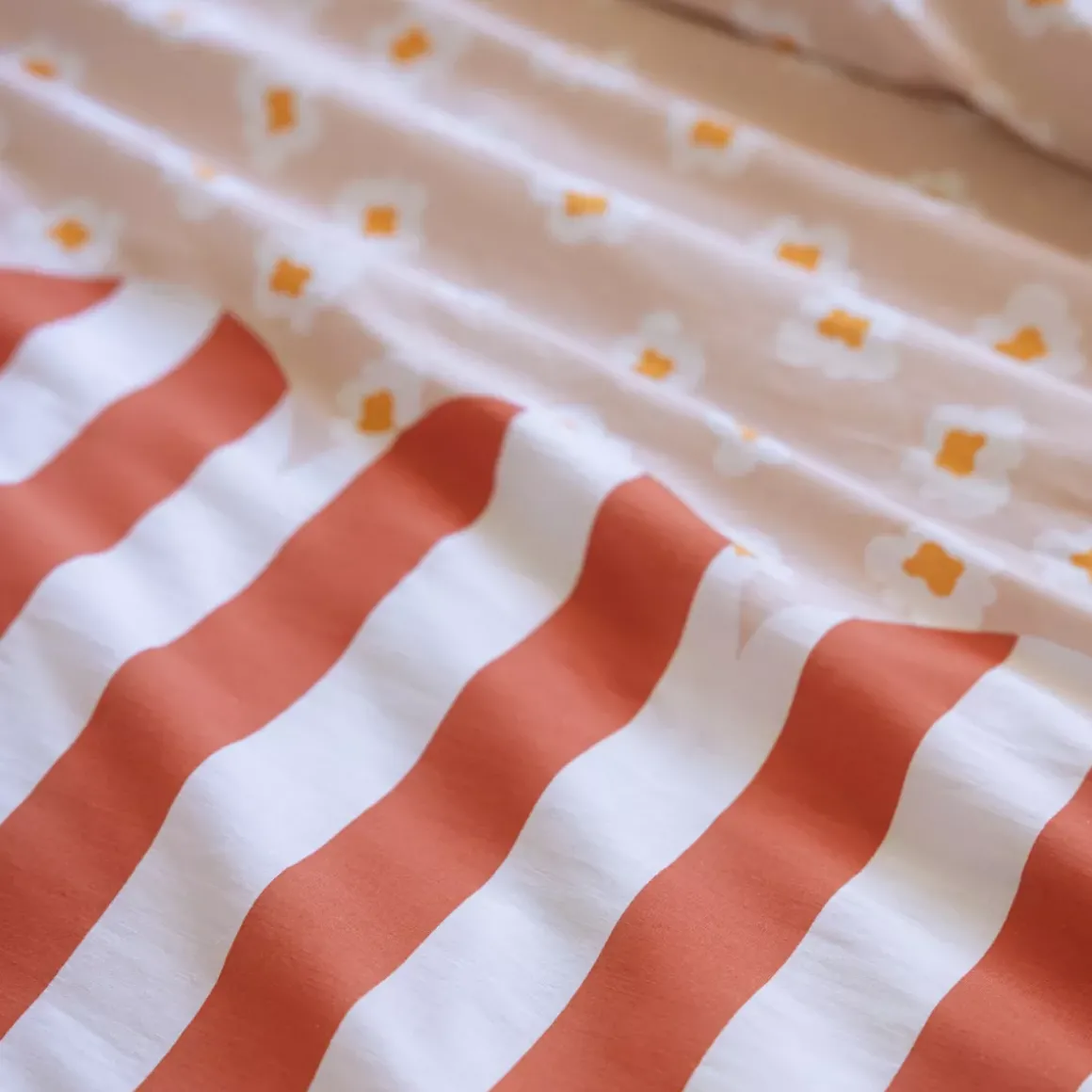 Copripiumino e una federa bambino cotone (140 x 200 cm) Fresh popcorn Rosso