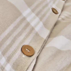 Copripiumino flanella di cotone (280 x 240 cm) Nina quadri Beige