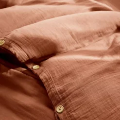 Copripiumino garza di cotone (260 x 240 cm) Gaïa Terracotta