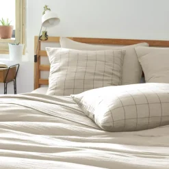 Copripiumino garza di cotone (260 x 240 cm) Gaïa Match Beige pampa