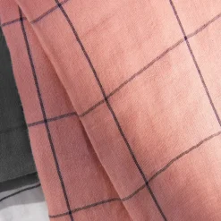 Copripiumino garza di cotone (240 x 220 cm) Gaïa Match Rosa pesca