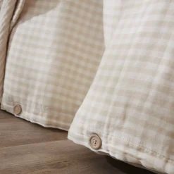 Copripiumino garza di cotone (260 x 240 cm) Gaïa vichy Beige