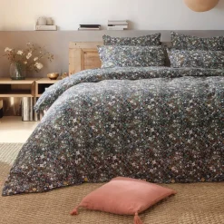 Copripiumino garza di cotone (200 cm) Constance Blu notte