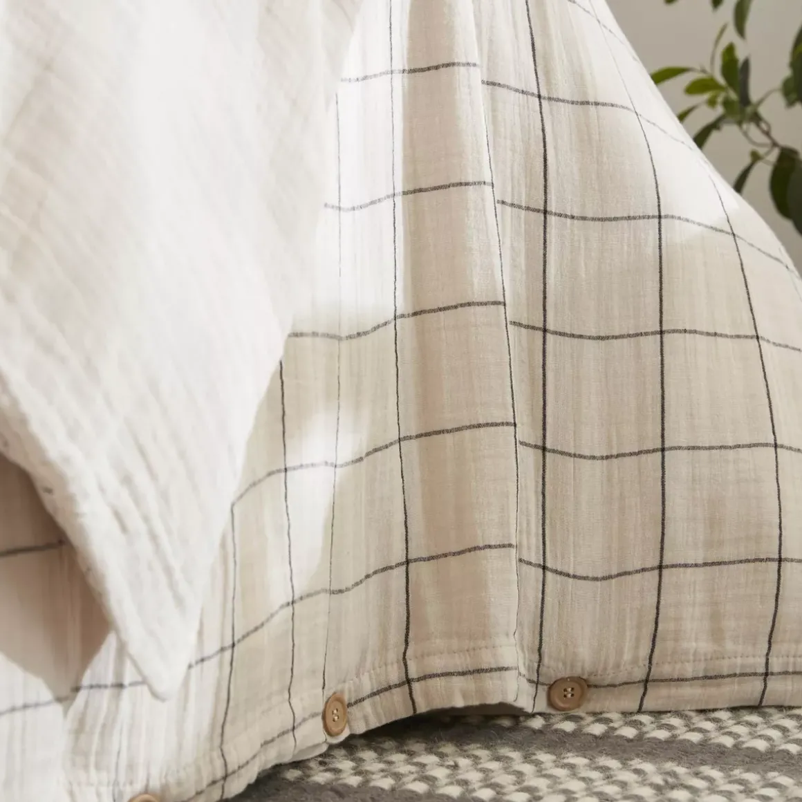 Copripiumino garza di cotone (200 x 200 cm) Gaïa Match Beige pampa