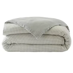 Copripiumino garza di cotone (200 x 200 cm) Gaïa vichy Verde eucalipto