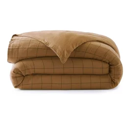 Copripiumino garza di cotone (240 x 220 cm) Gaïa Match Camel