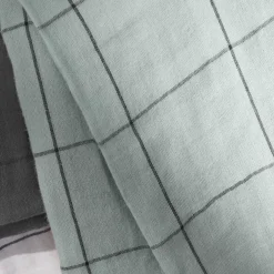 Copripiumino garza di cotone (260 x 240 cm) Gaïa Match Verde eucalipto