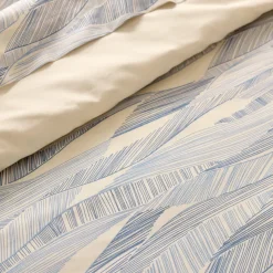 Copripiumino in cotone lavato (260 x 240 cm) Onde Blu