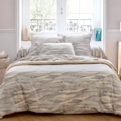 Copripiumino in cotone lavato (260 x 240 cm) Onde Blu