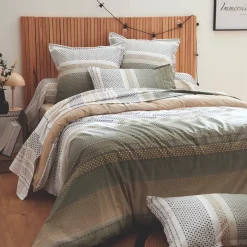 Copripiumino in cotone (300 x 240 cm) Niagara Verde kaki
