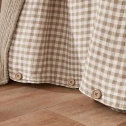 Copripiumino in garza di cotone (280 x 240 cm) Gaïa vichy Corda