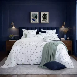 Copripiumino in garza di cotone reversibile (260 x 240 cm) Gaïa iris Blu