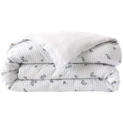 Copripiumino in garza di cotone reversibile (260 x 240 cm) Gaïa iris Blu