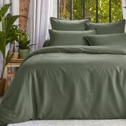 Copripiumino in lyocell Tencel™ lavato (240 x 220 cm) Olivia Verde rosmarino