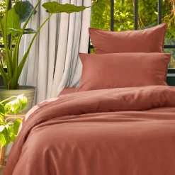 Copripiumino in lyocell Tencel™ lavato (140 x 200 cm) Olivia Terracotta