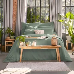 Copripiumino in lyocell Tencel™ lavato (140 x 200 cm) Olivia Verde eucalipto