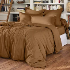 Copripiumino in percalle di cotone (260 x 240 cm) Cali Camel