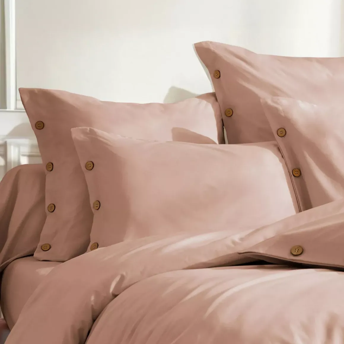 Copripiumino in percalle di cotone (240 x 220 cm) Diane Rose Blush