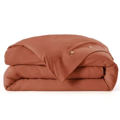 Copripiumino in percalle di cotone (240 x 220 cm) Diane Terracotta