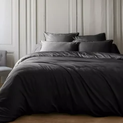 Copripiumino in raso di bambù (240 x 220 cm) Sienna Nero