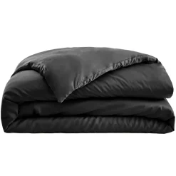 Copripiumino in raso di bambù (280 x 240 cm) Sienna Nero