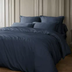 Copripiumino in raso di bambù (260 x 240 cm) Sienna Blu notte