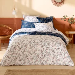 Copripiumino in raso di cotone (240 x 220 cm) Lilou Blu navy