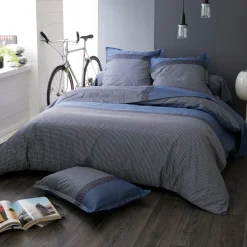 Copripiumino in raso di cotone (300 x 240 cm) Enzo Blu
