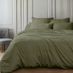 Copripiumino in satin di bambù (240 x 220 cm) Sienna Verde rosmarino