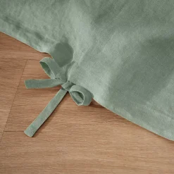 Copripiumino lino lavato (240 cm) Louise Verde eucalipto