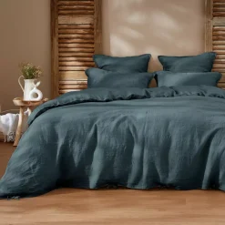 Copripiumino lino lavato (260 cm) Louise Grigio ardesia