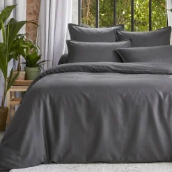 Copripiumino lyocell Tencel™ lavato (240 x 220 cm) Olivia Grigio granito