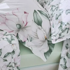 Copripiumino percalle di cotone (260 cm) Magnolia Verde