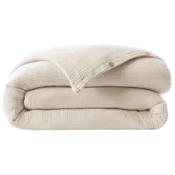 Copripiumino quadrupla garza di cotone (200 x 200 cm) Victoria x Gaïa Beige pampa