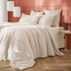 Copripiumino quadrupla garza di cotone (280 x 240 cm) Victoria x Gaïa Beige pampa