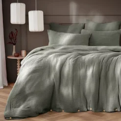 Copripiumino quadrupla garza di cotone (280 x 240 cm) Victoria x Gaïa Verde rosmarino