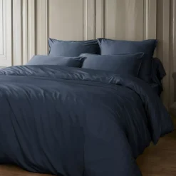 Copripiumino raso di bambù (200 x 200 cm) Sienna Blu notte