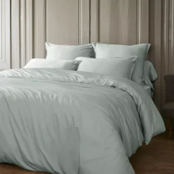 Copripiumino raso di bambù (140 x 200 cm) Sienna Verde eucalipto