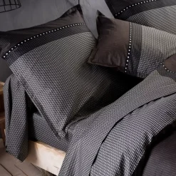 Copripiumino raso di cotone (200 cm) Enzo Nero