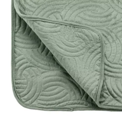 Copripiumino trapuntato e due federe (240 x 260 cm) Solange Verde cachi