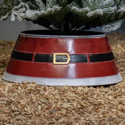 KAEMINGK Accessori Per Albero Di Natale-Coprivaso albero di Natale in metallo (D57 cm) Cintura di Babbo Natale