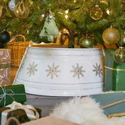 KAEMINGK Accessori Per Albero Di Natale-Coprivaso di albero in metallo (D70 cm) e Fiocchi d'oro