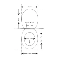 TENDANCE Accessori Water-Copriwater 18 pollici in legno Effetto Cemento