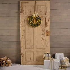 EMINZA Corona Di Natale-Corona di Natale luminosa Asarum D40 cm Bianco caldo
