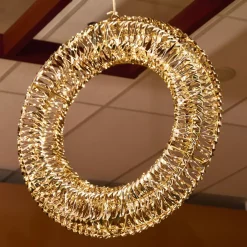 EMINZA Corona Di Natale|Oggetti Decorativi E Illuminati-Cna di Natale luminosa 960 Micro LED (D70 cm) Effetto flash e bianco caldo