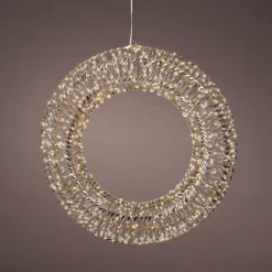 EMINZA Corona Di Natale|Oggetti Decorativi E Illuminati-Cna di Natale luminosa 960 Micro LED (D70 cm) Effetto flash e bianco caldo